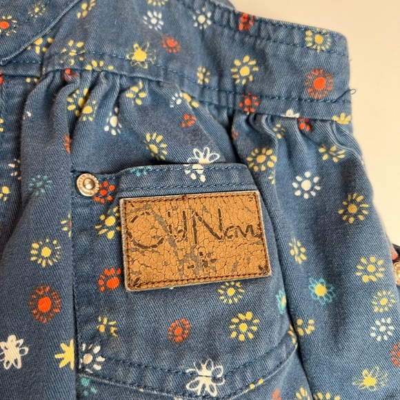 Old Navy Baby Skirtall Floral AOP Leather Patches 6-12M Baby Girls - Picture 4 of 5